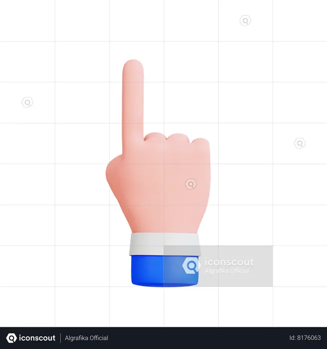 One Finger Hand Gesture  3D Icon