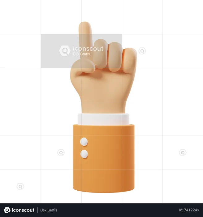 One FInger Up Hand Gesture 3D Icon   Free Download Sign & Symbols 3D