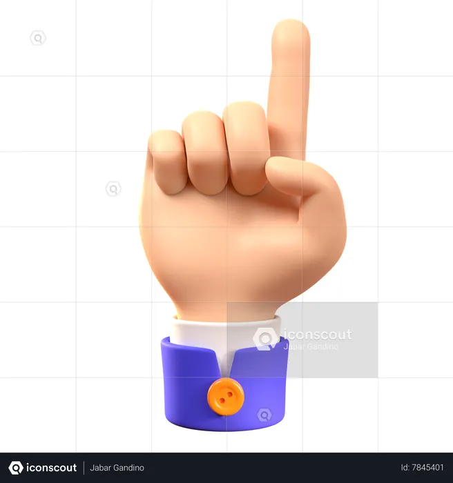 One Hand Gesture  3D Icon
