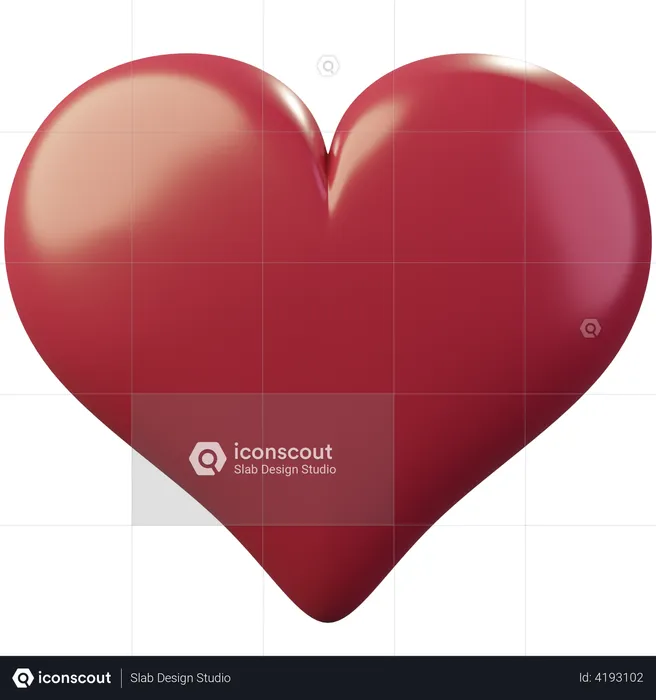 One Heart Emoji 3D Emoji