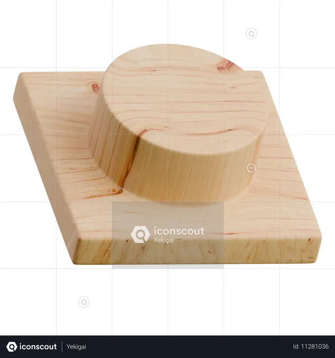 One single button  3D Icon