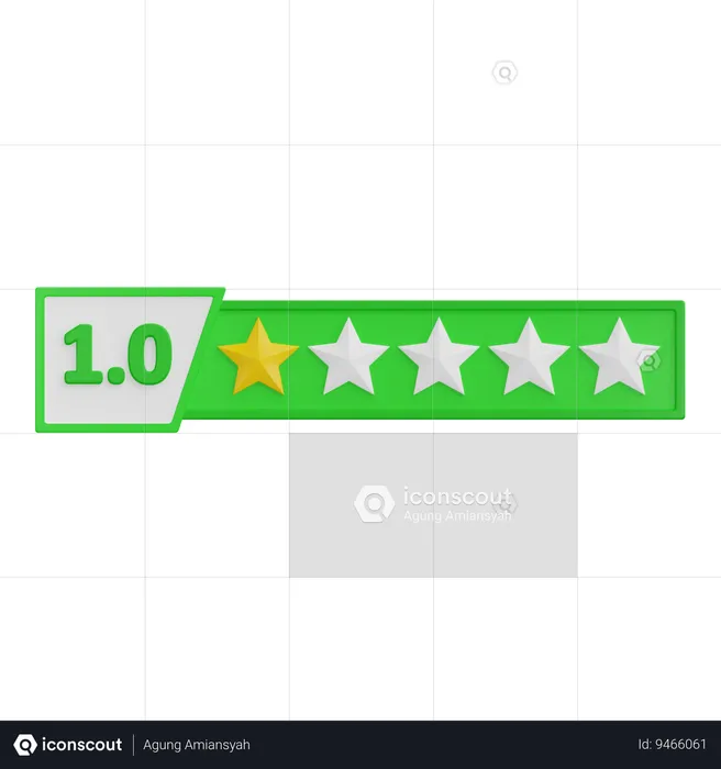 One Star Rating  3D Icon