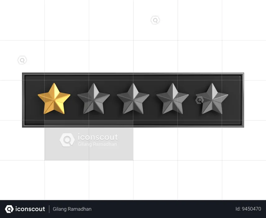 One Star Rating Label  3D Icon