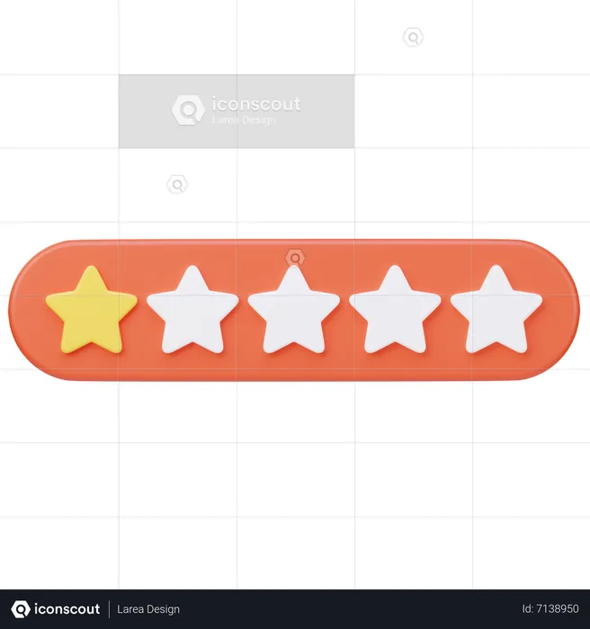 One Stars Rating  3D Icon