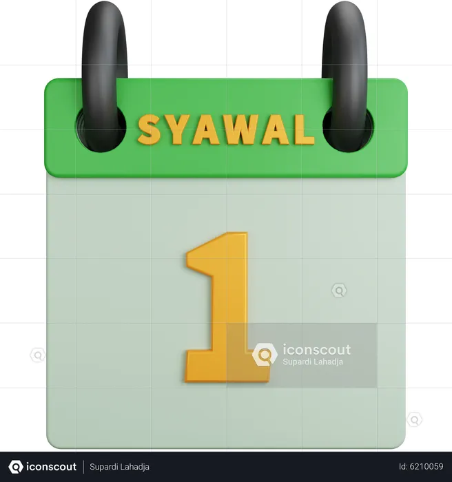 One Syawal  3D Icon