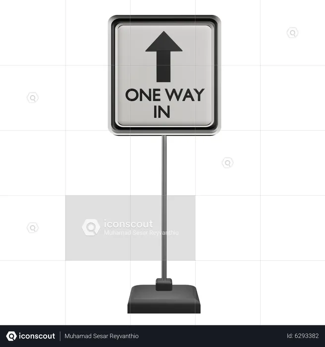 One Way In Sign  3D Icon