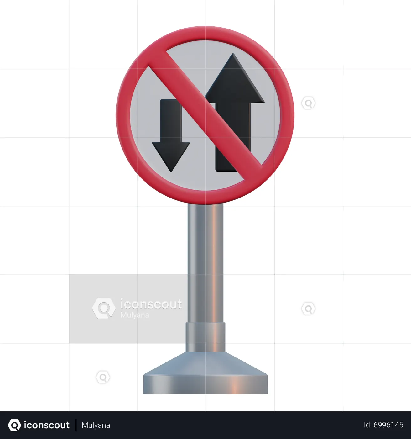 One Way Traffic Sign 3D Icon - Free Download Sign & Symbols 3D Icons ...