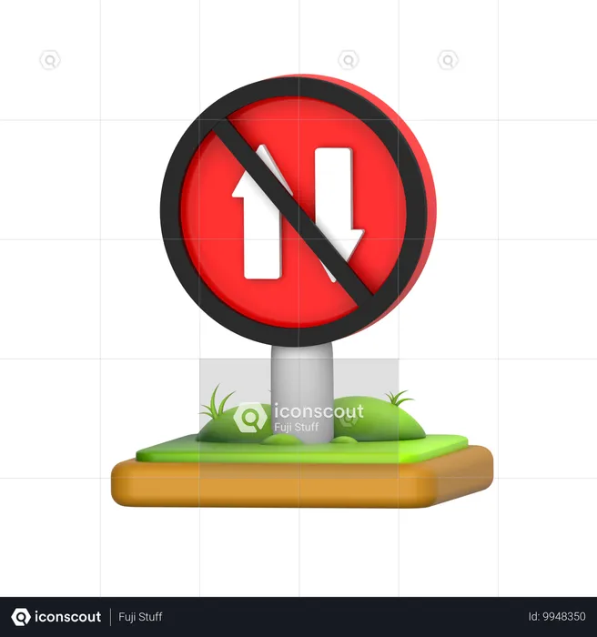 One Way Traffic Sign  3D Icon