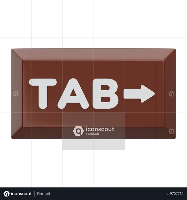 Touche du clavier de tabulation  3D Icon