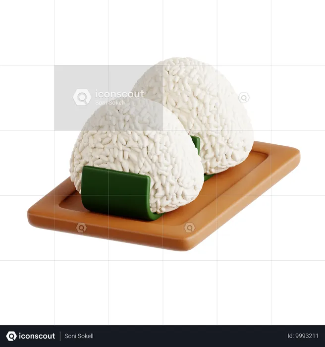 Onigiri  3D Icon