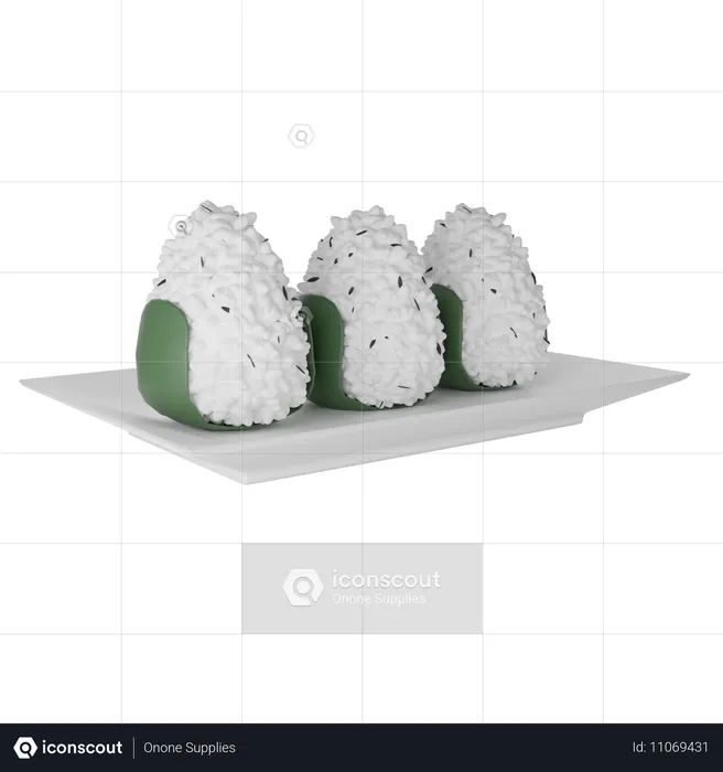 Onigiri  3D Icon