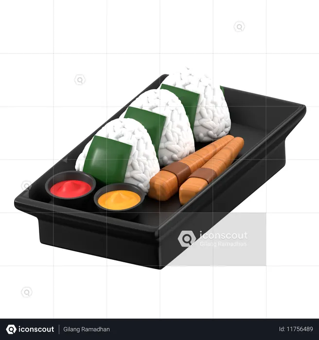 Onigiri  3D Icon