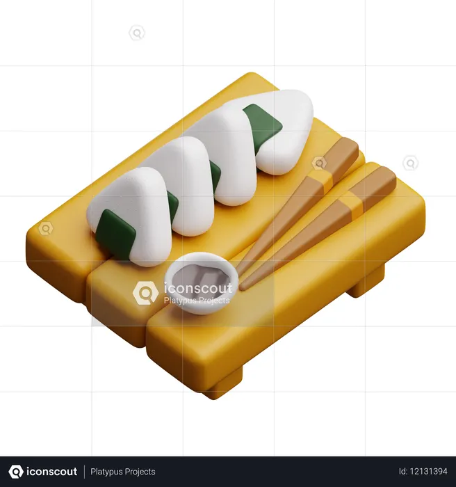 Onigiri  3D Icon