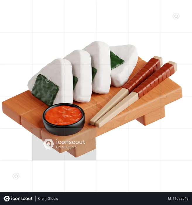 Onigiri  3D Icon