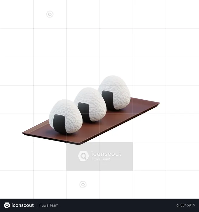 Onigiri  3D Icon