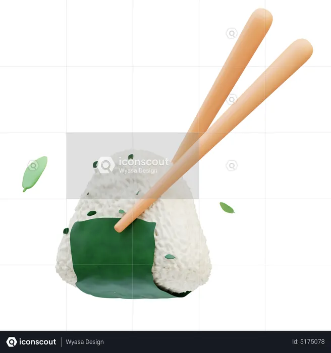 Onigiri  3D Icon