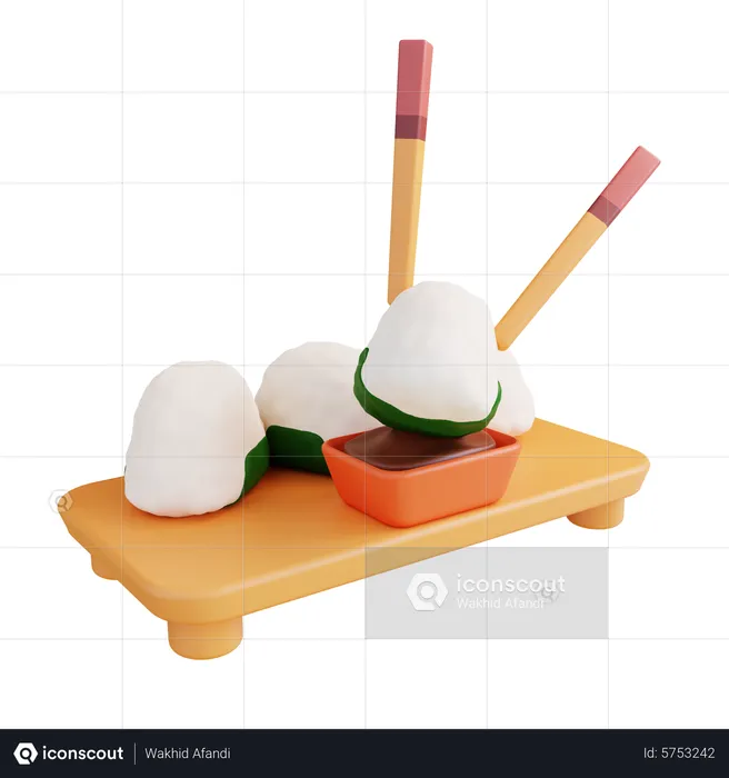 Onigiri Chopsticks  3D Icon