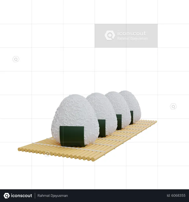 Onigiri Plate  3D Icon