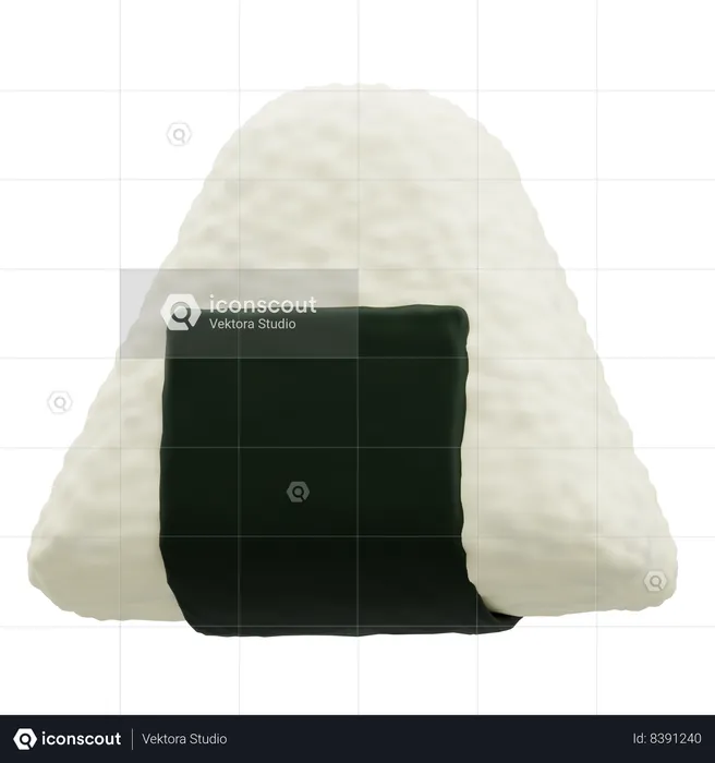 Riz onigiri  3D Icon