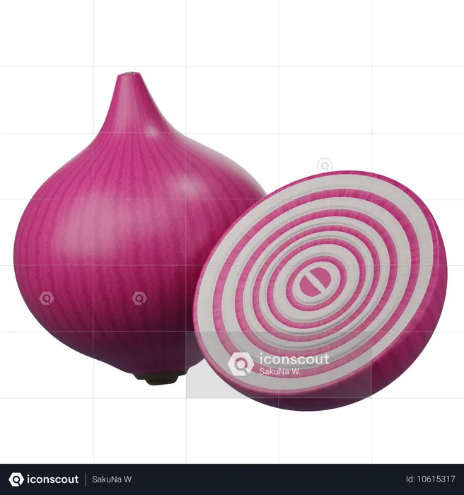 Onion  3D Icon