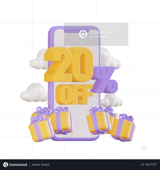 Online 20 Percent Discount  3D Illustration