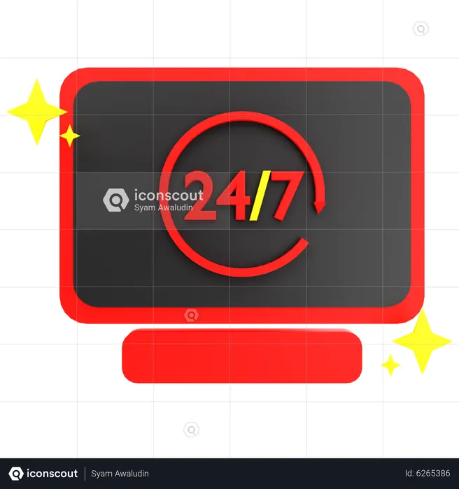 Online 24 Hour Service  3D Icon