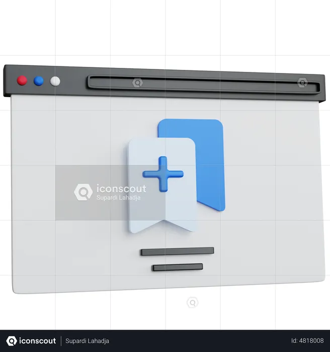 Online Add Bookmark  3D Icon