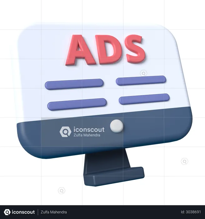 Online Advertisement  3D Illustration