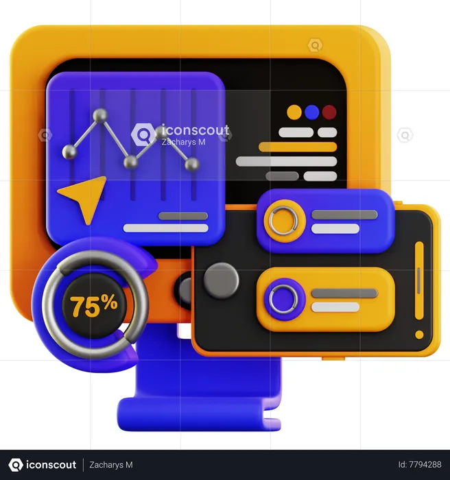 Online-Analysediagramm  3D Icon