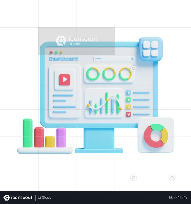 Online Analysis  3D Icon