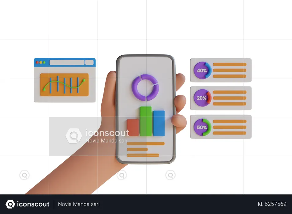 Online Analysis  3D Illustration