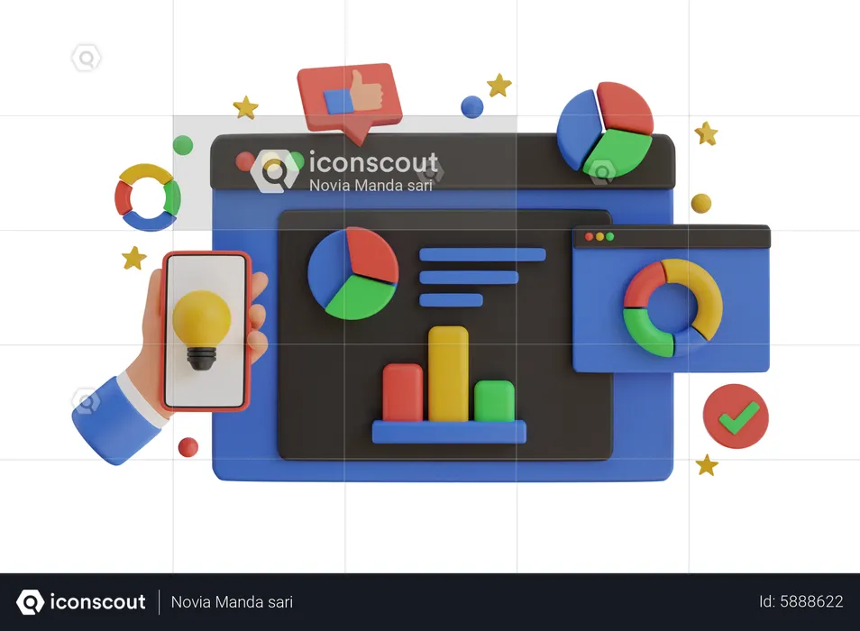 Online Analysis  3D Illustration