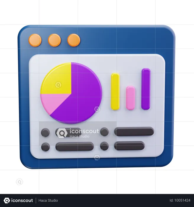 Online Analysis Chart  3D Icon