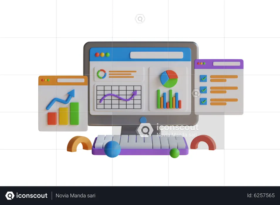 Online Analysis Chart  3D Illustration