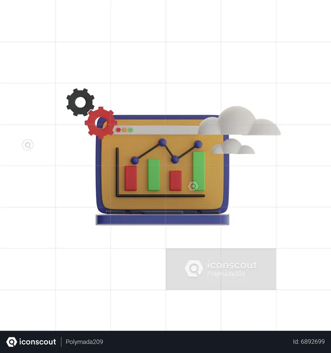 Online Analytic  3D Icon