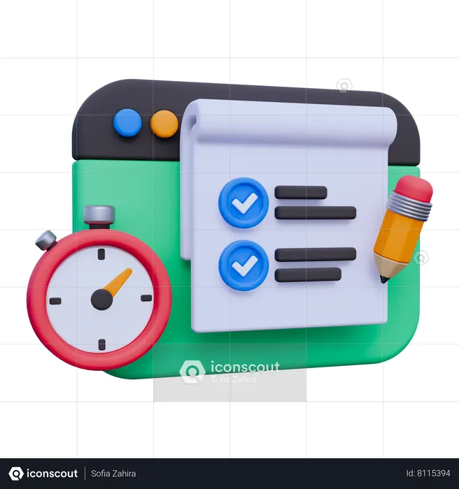 Online Assignments  3D Icon
