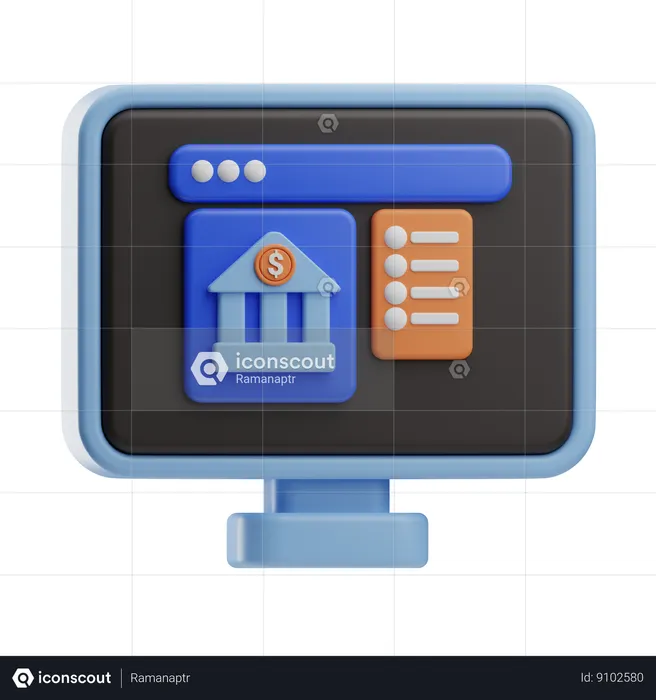 Online Bank  3D Icon