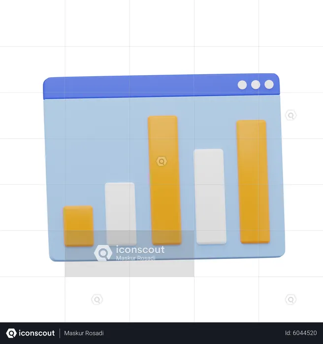 Online Bar Chart  3D Icon