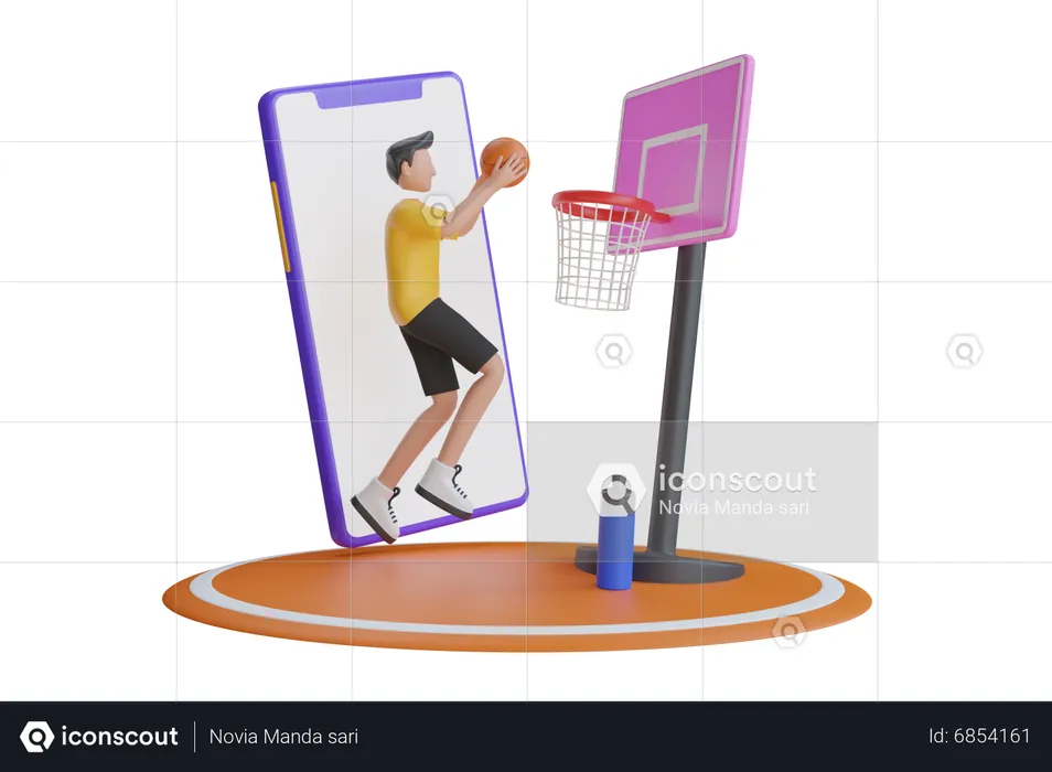 Online-Basketballspiele  3D Illustration