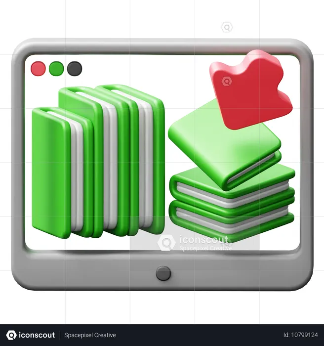 Online-Bibliothek  3D Icon