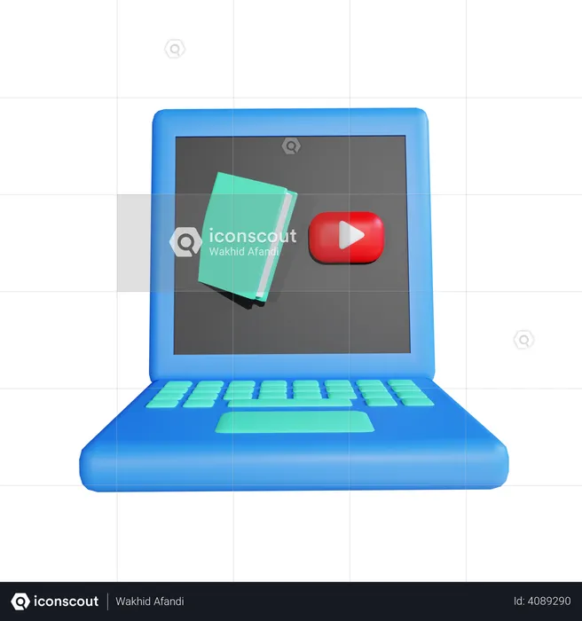 Online-Bildung am Laptop  3D Illustration