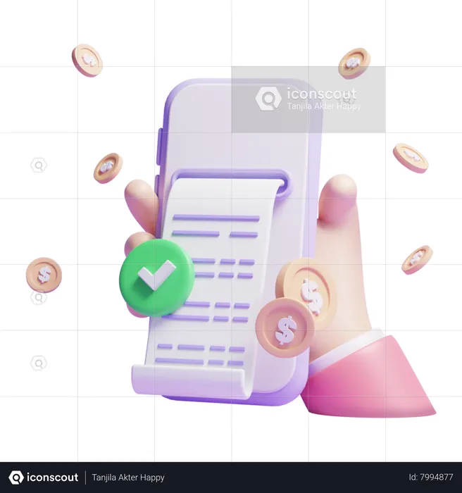 Online Bill  3D Icon