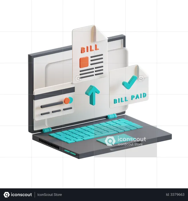 Online bill  3D Icon