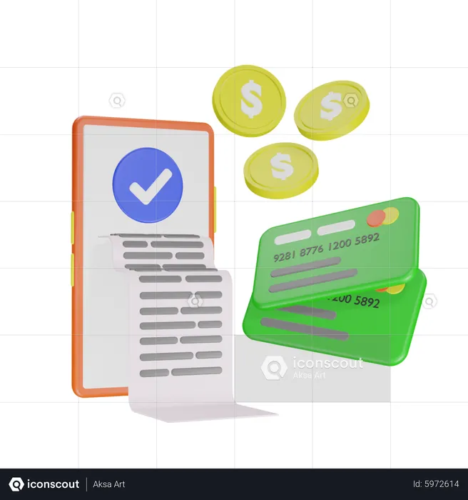 Online Bill Payment  3D Icon