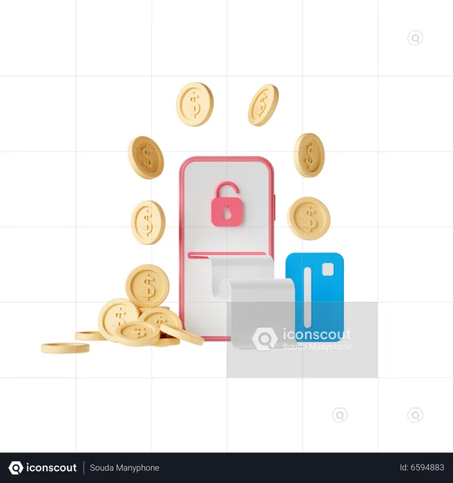 Online Bill Payment  3D Illustration