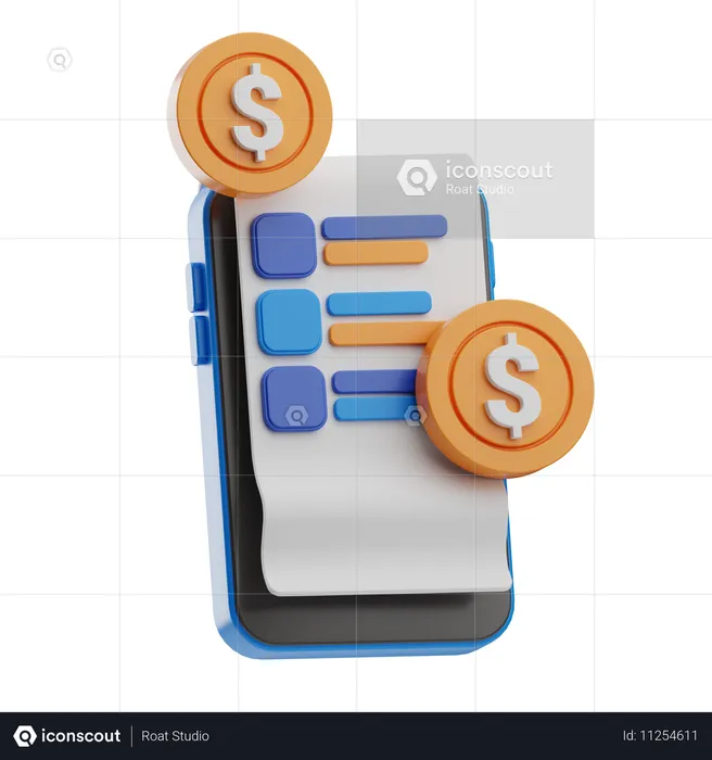 Online Bill Receipt  3D Icon