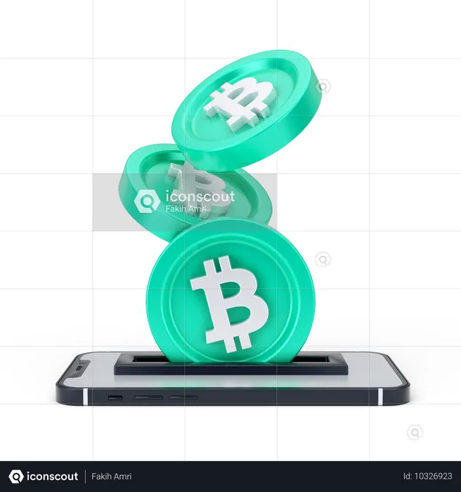 オンラインビットコイン  3D Icon