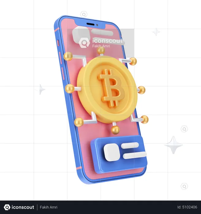 Online Bitcoin  3D Icon