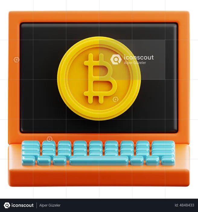 Online Bitcoin  3D Icon