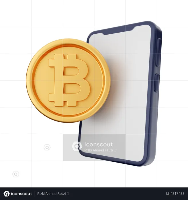 Online Bitcoin  3D Icon